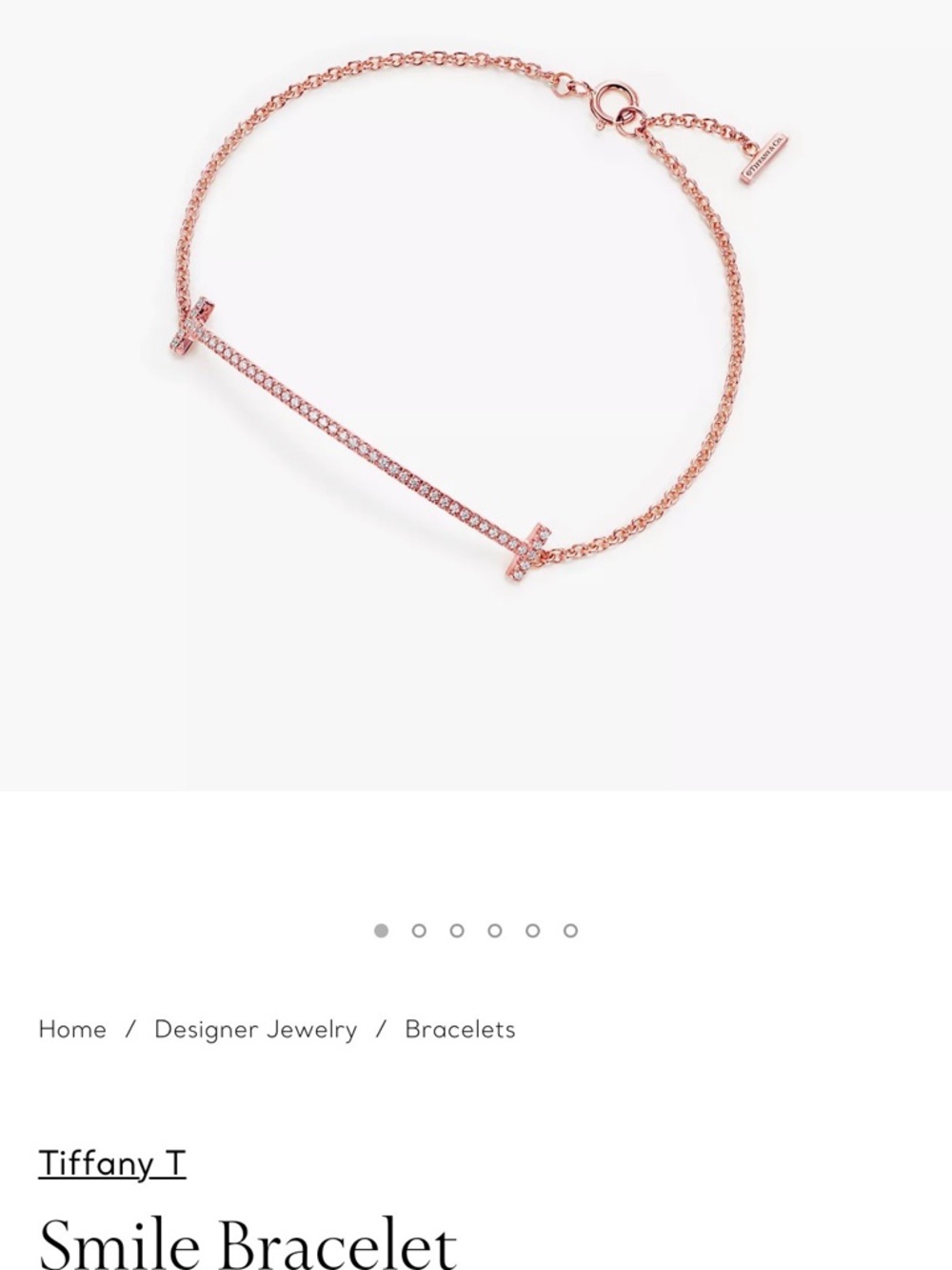 Tiffany & Co. Rose Gold Pavé Smile  Bracelet